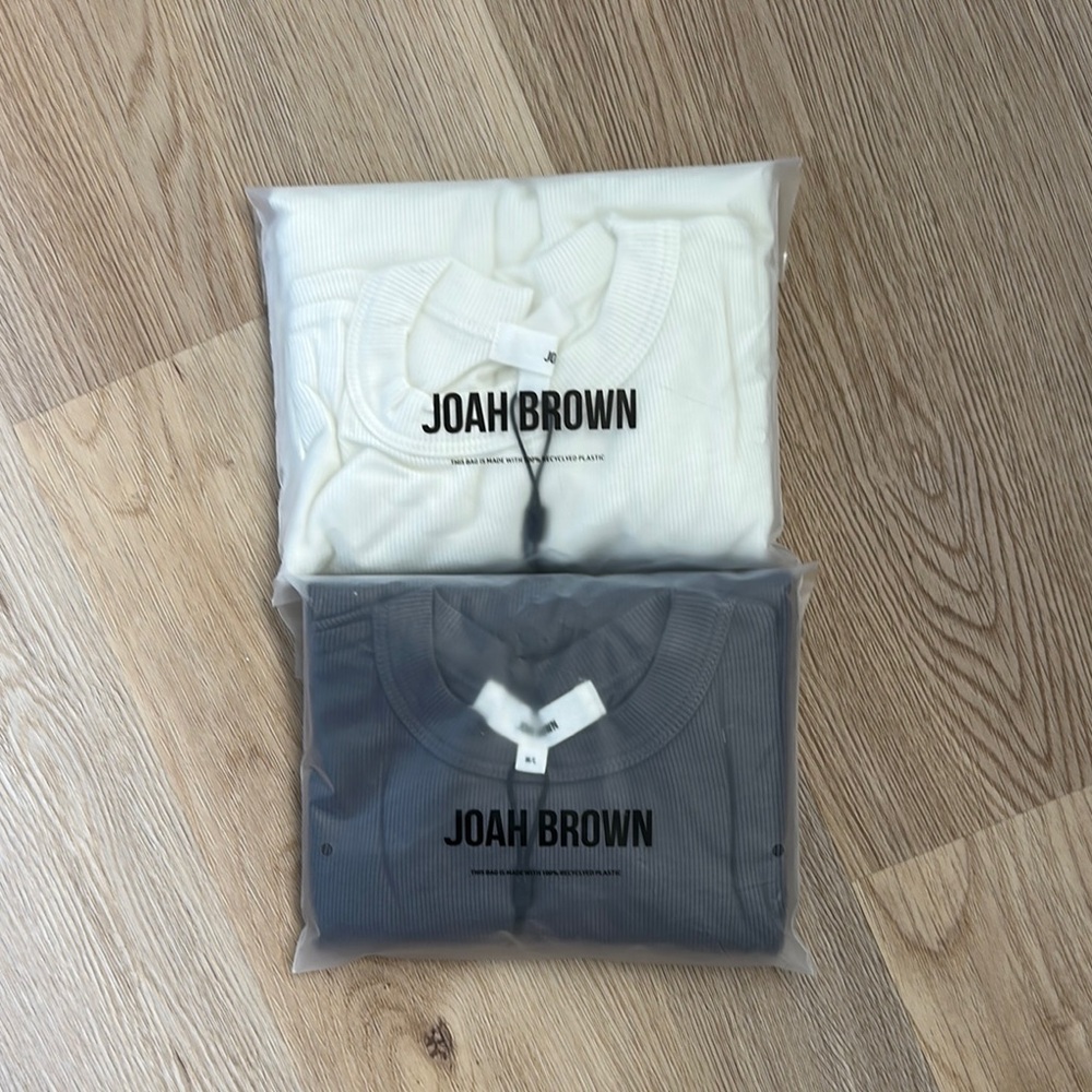 Joah Brown Cream and Gray Knit Tops